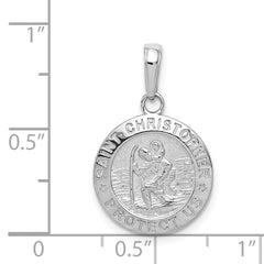 14k White Gold Saint Christopher Medal Charm