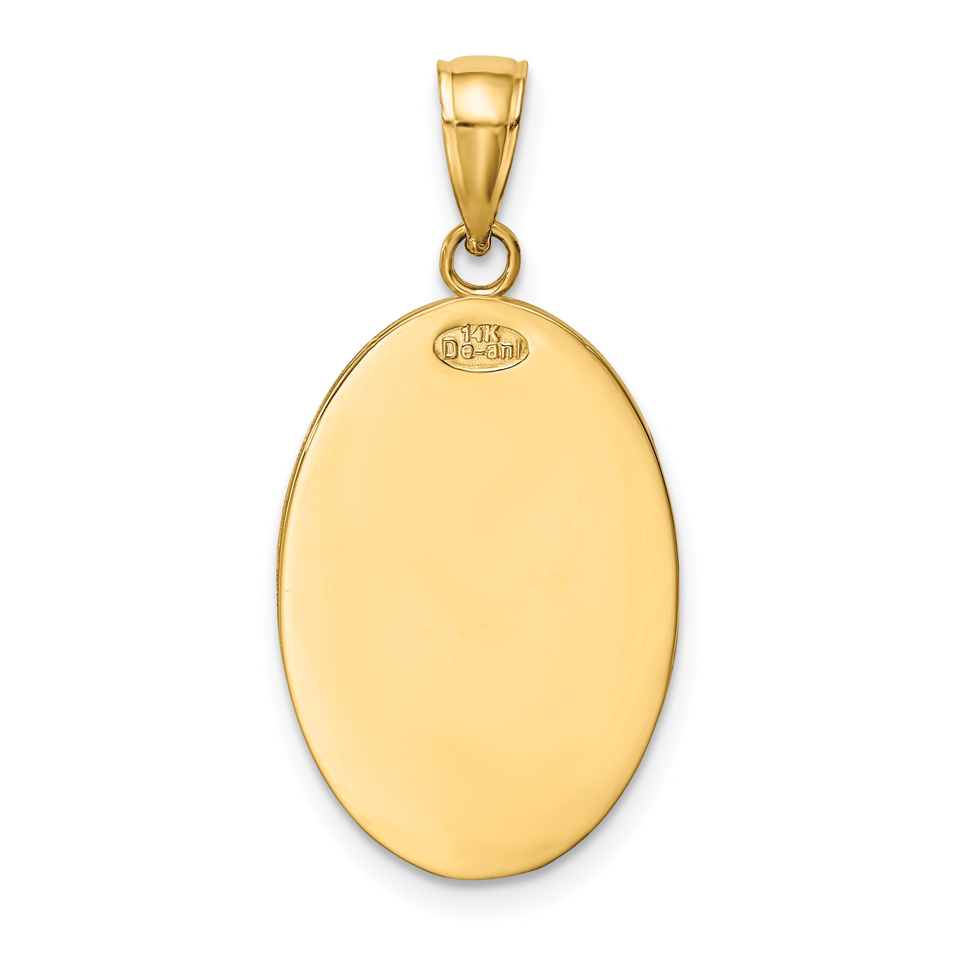 14K Gold Saint Christopher Medal Pendant with Polished Satin Finish