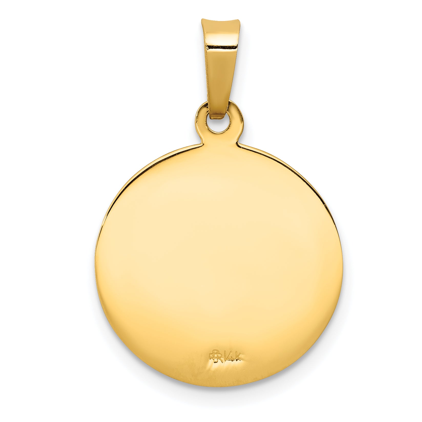 14K Gold Saint Anthony Medal Charm with Polished Satin Finish