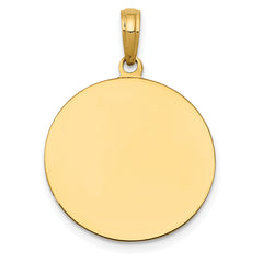 14K Gold Saint Joseph Medal Pendant with Polished Satin Finish