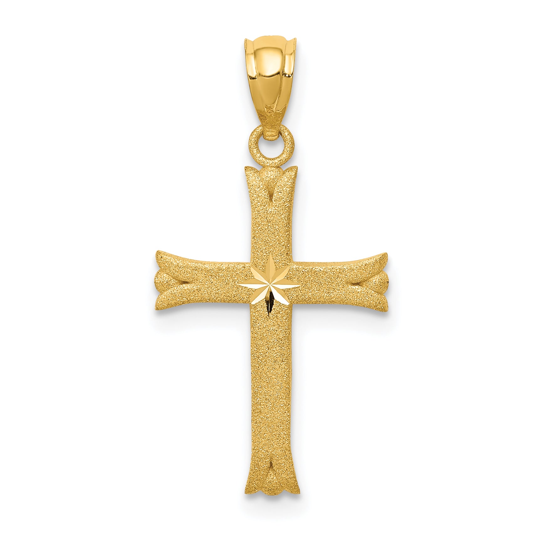 14k Satin Cross Charm