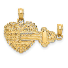 14K Polished 2 Piece Break Apart HE WHO HOLDS THE KEY Charms