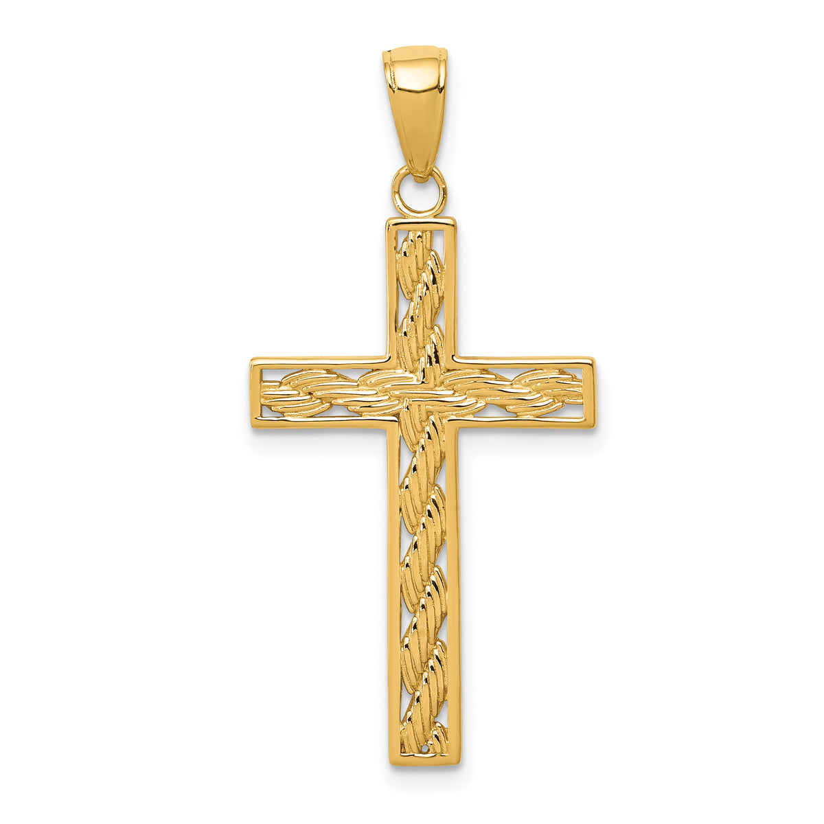 14k Rope Cross Pendant