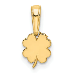 14k & White Rhodium D/C 4 Leaf Clover Pendant