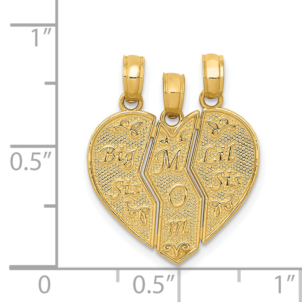 14K Break-apart BIG SIS-MOM-LIL SIS Charm