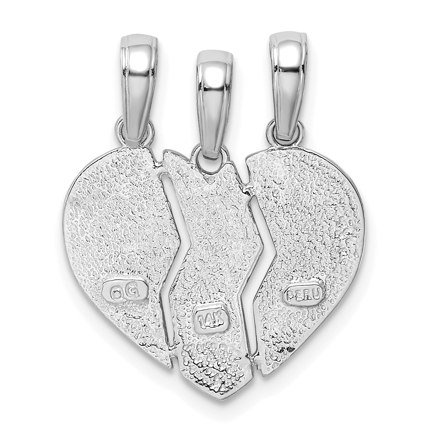 14k White Gold Break-apart BIG SIS-MOM-LIL SIS Charm