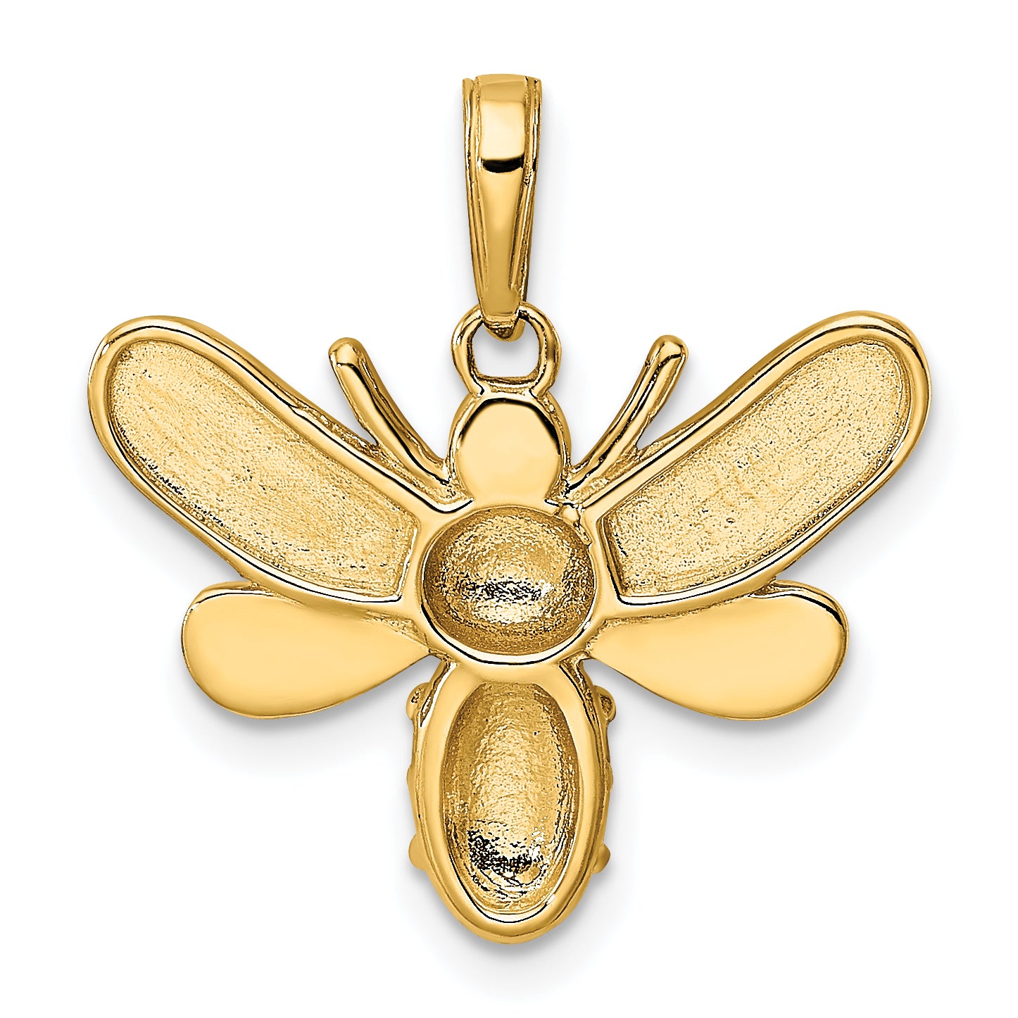 14k and White Rhodium Diamond-cut Bumblebee Pendant