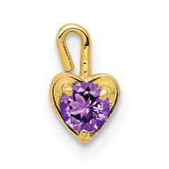 14ky February Synthetic Birthstone Heart Charm