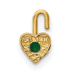 14Ky May Synthetic Birthstone Heart Charm