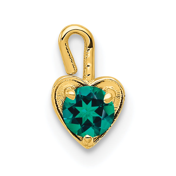 14ky May Synthetic Birthstone Heart Charm