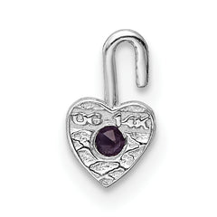 14K White Gold June Synthetic Birthstone Heart Charm