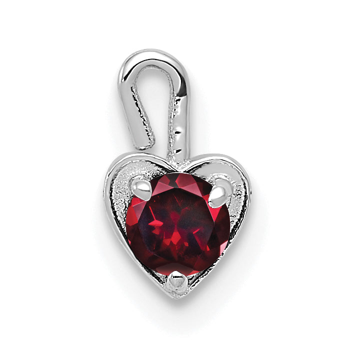 14k White Gold July Synthetic Birthstone Heart Charm