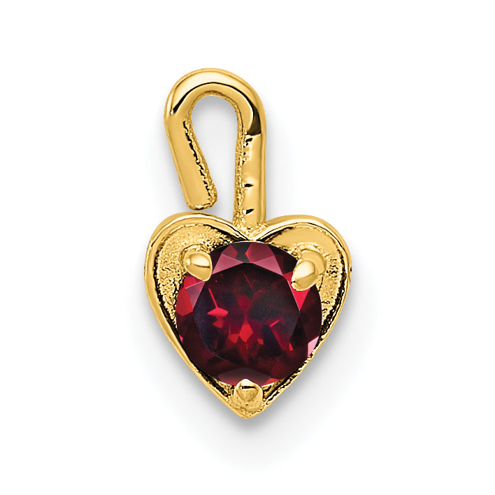 14ky July Synthetic Birthstone Heart Charm