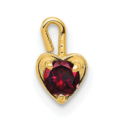 14ky July Synthetic Birthstone Heart Charm