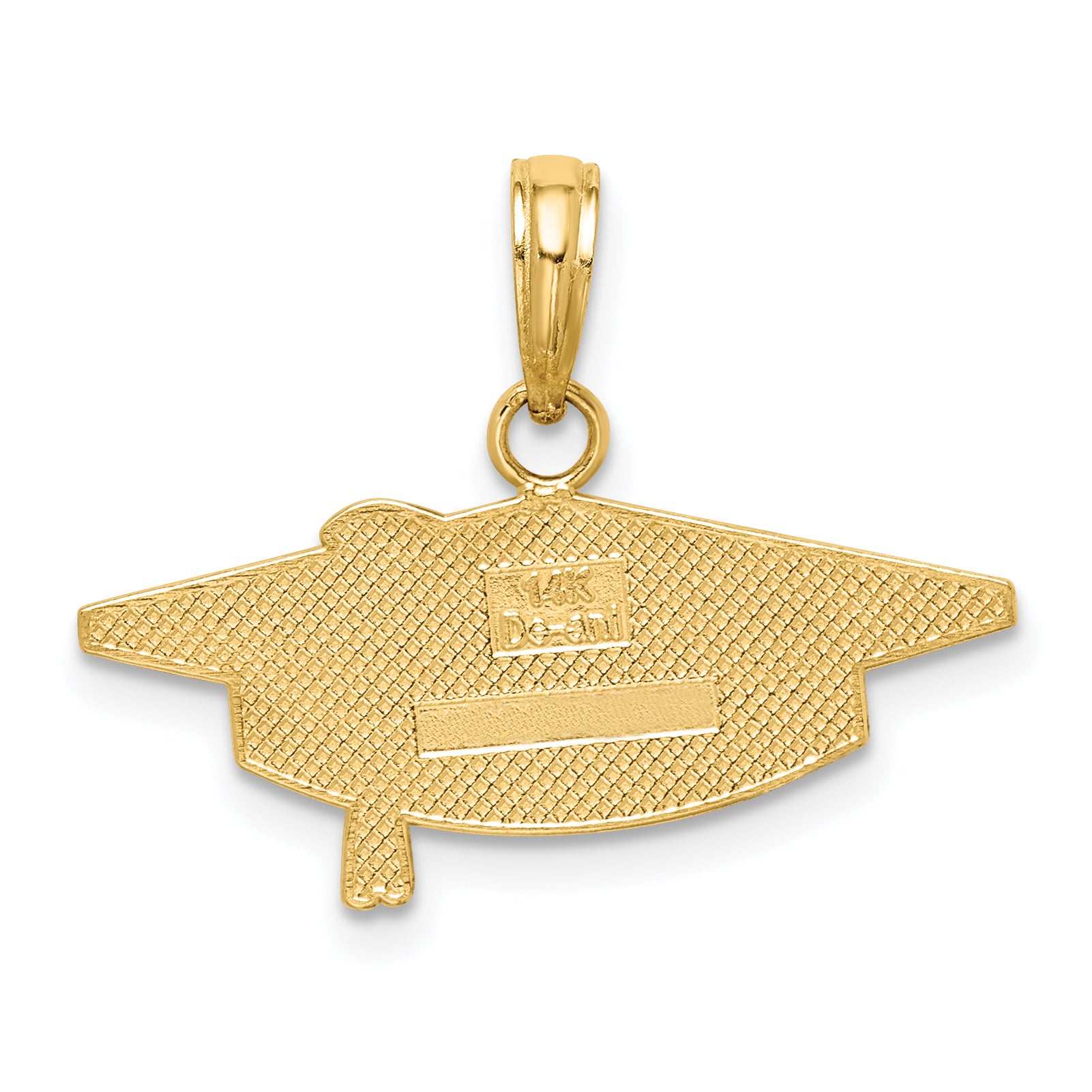 14K Gold Graduation Cap Charm with Solid Textured Design Sophia Jewelers