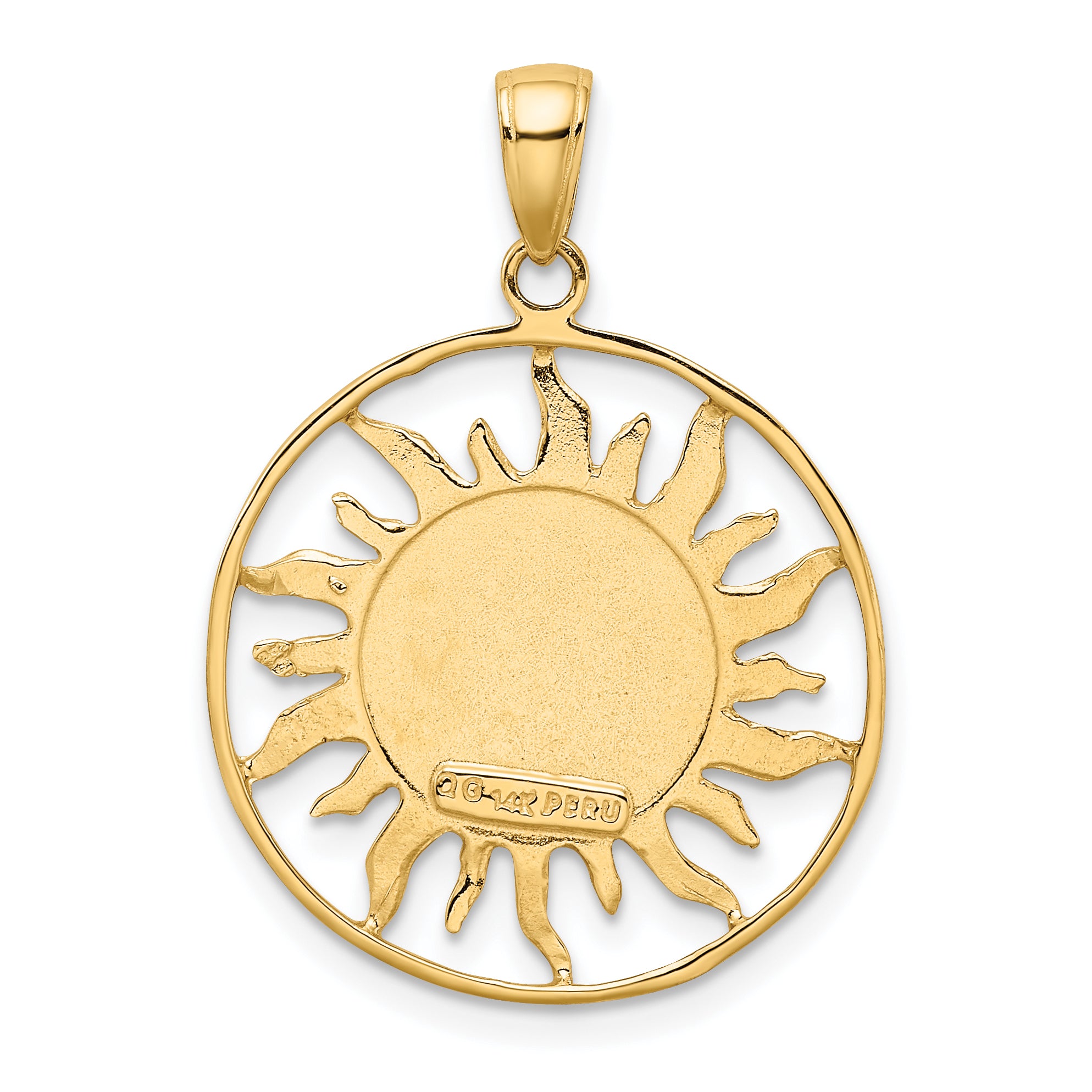 14K Gold Diamond-Cut Sun, Moon, and Stars Charm Polished Finish