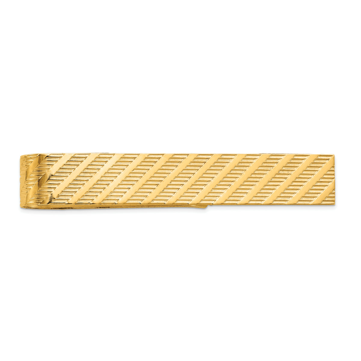 14k Men's Textured Tie Bar