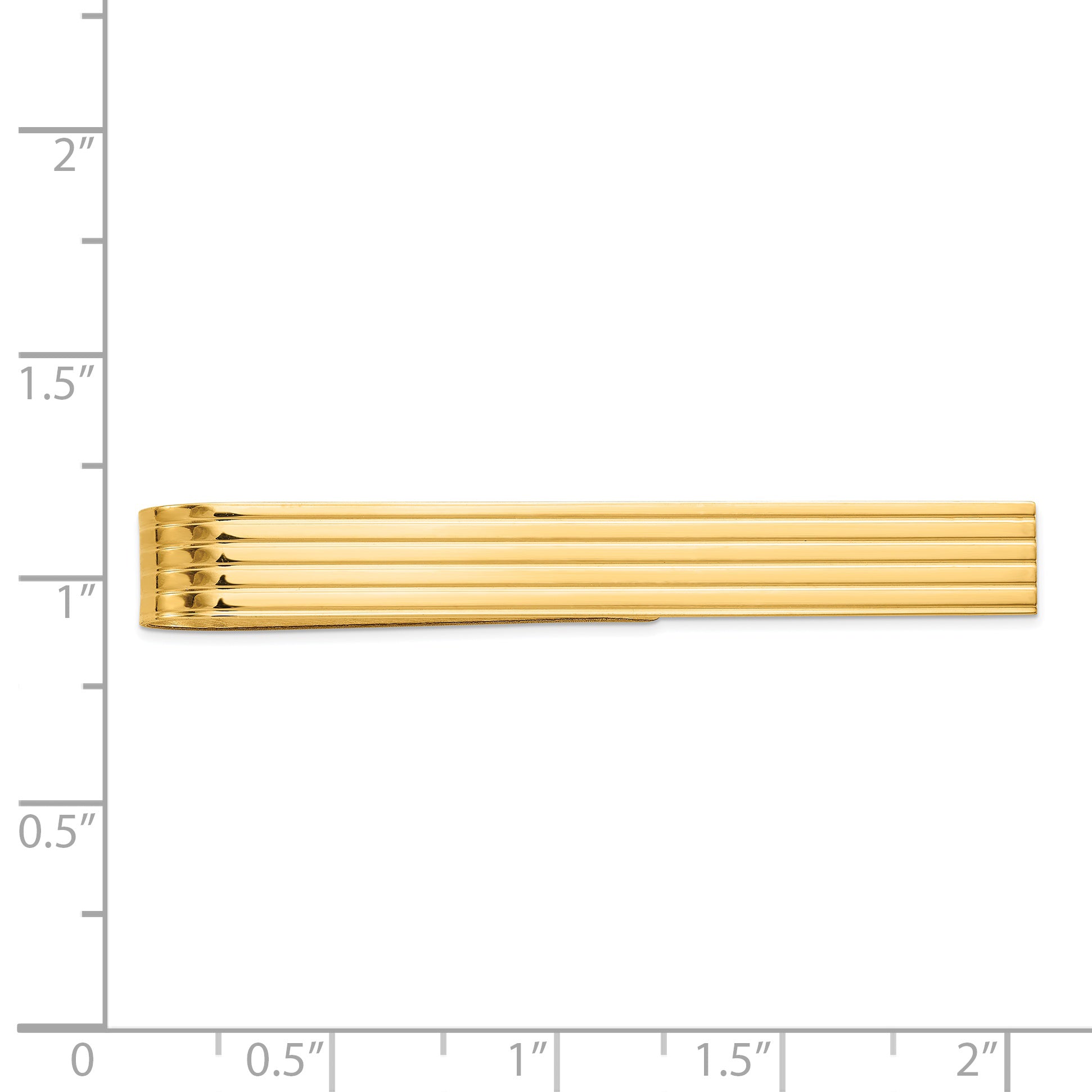 14k Men's Grooved Tie Bar