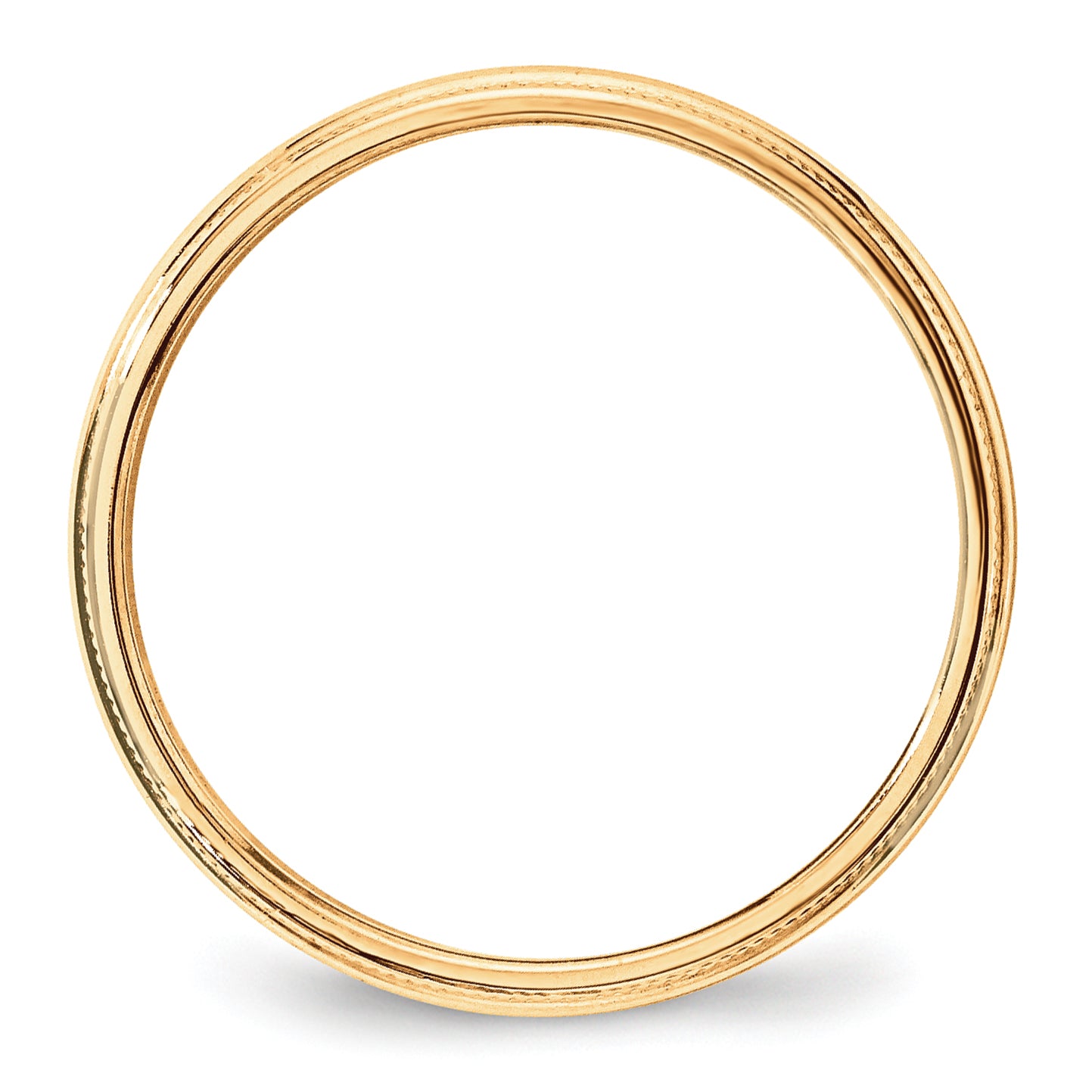 14k Yellow Gold 3mm Lightweight Milgrain Half Round Wedding Band Size 4