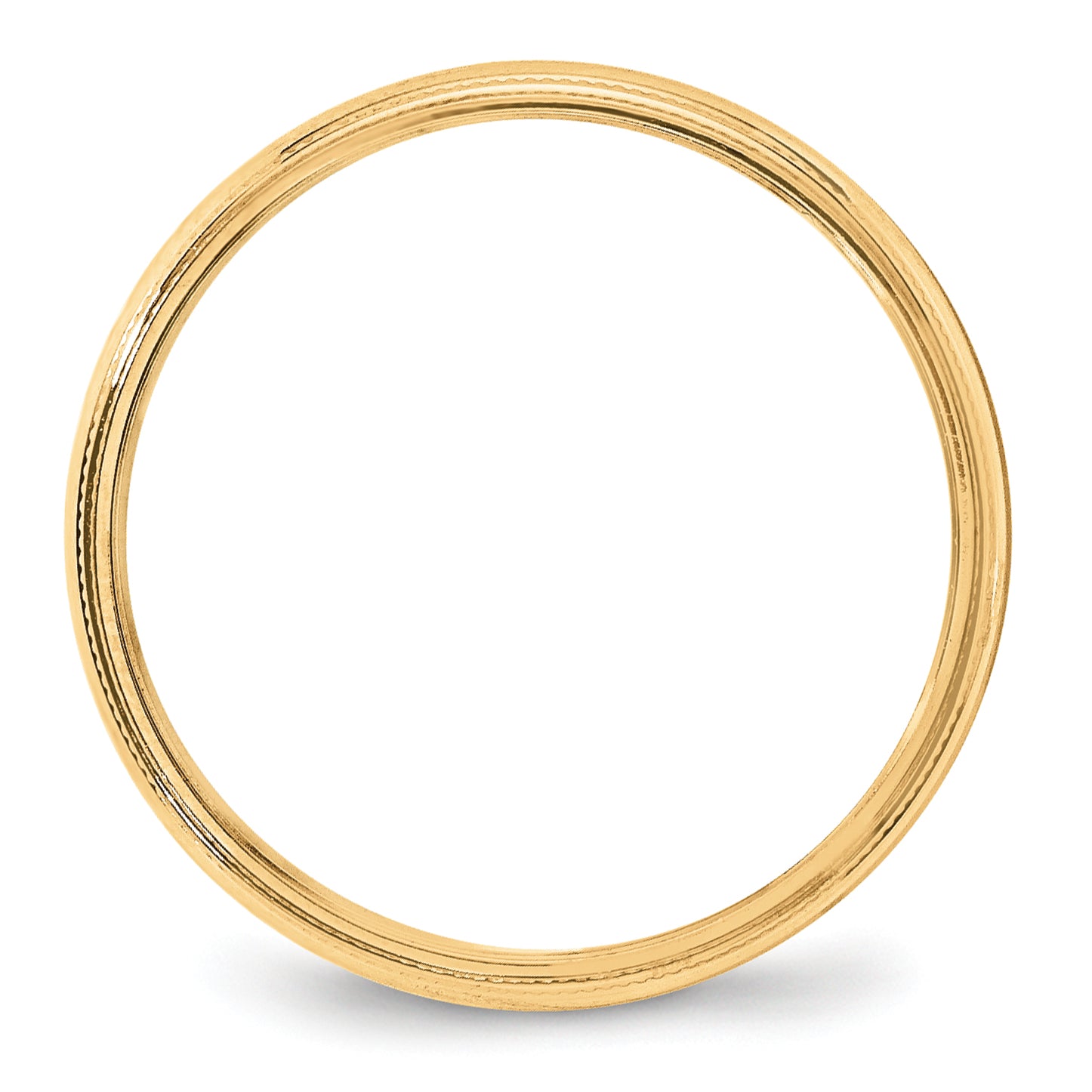 14k Yellow Gold 4mm Lightweight Milgrain Half Round Wedding Band Size 4