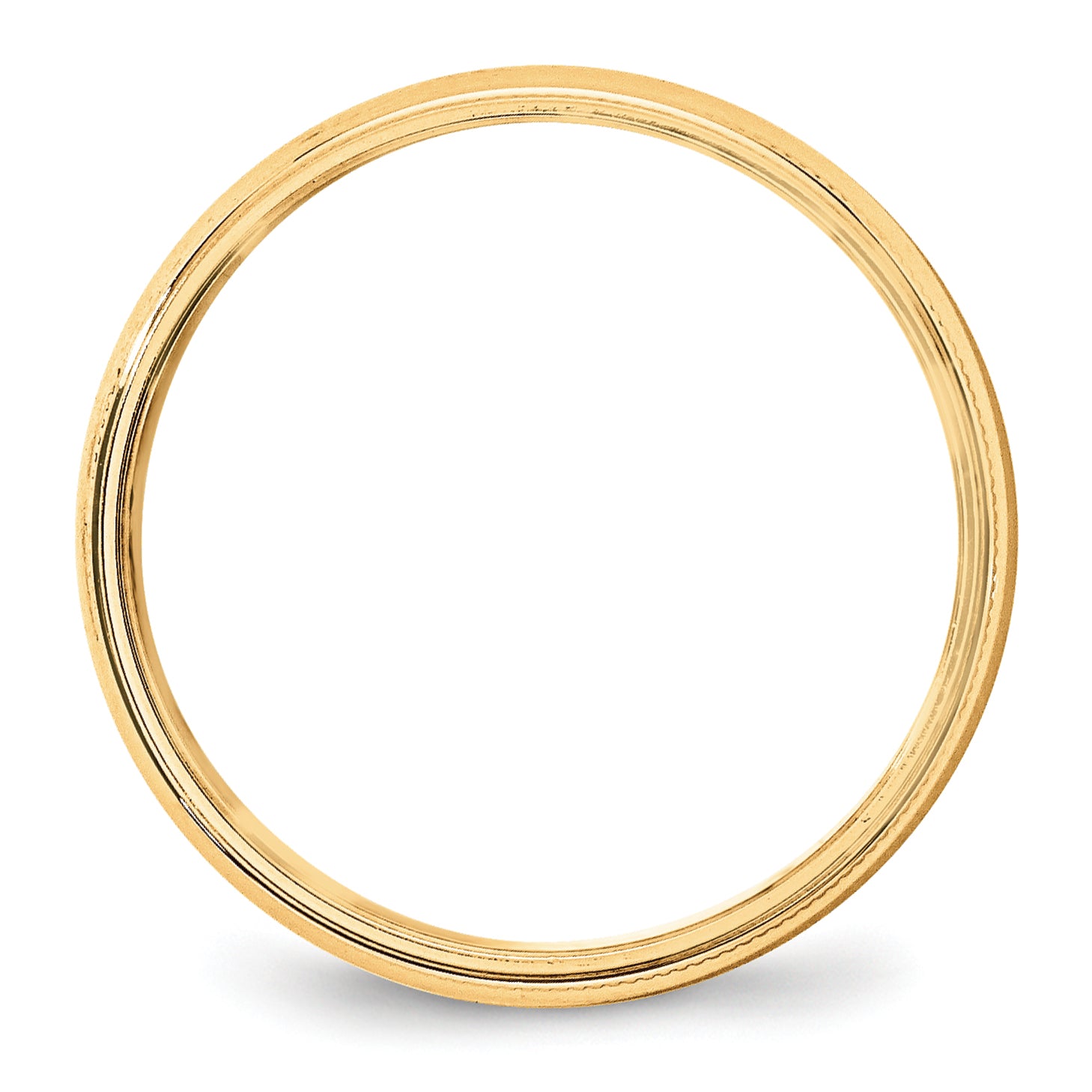 14k Yellow Gold 5mm Lightweight Milgrain Half Round Wedding Band Size 4