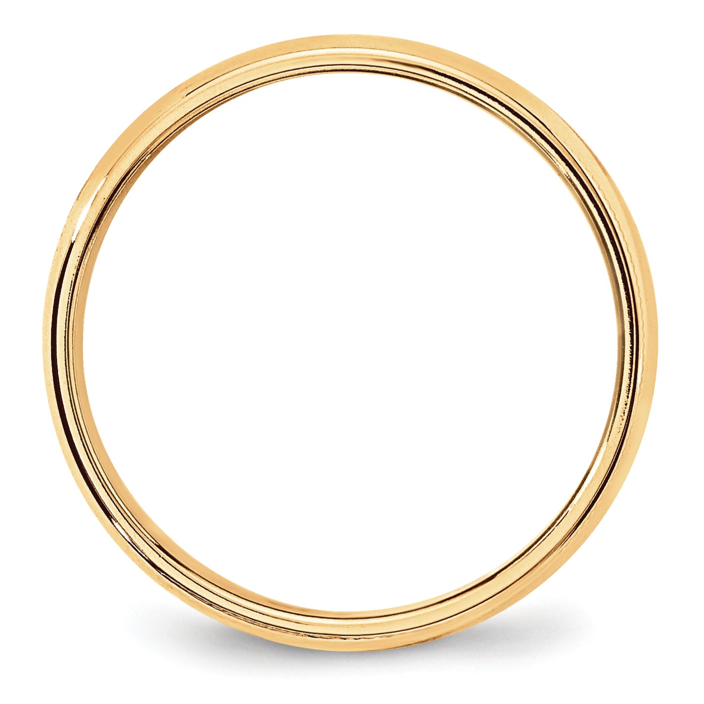 14k Yellow Gold 6mm Lightweight Milgrain Half Round Wedding Band Size 4