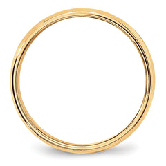 14k Yellow Gold 6mm Lightweight Milgrain Half Round Wedding Band Size 4