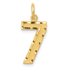 14k Medium Diamond-cut Number 7 Charm