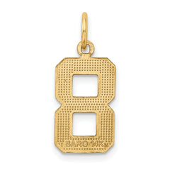 14K Gold Diamond-Cut Number 8 Charm Pendant  Polished Medium