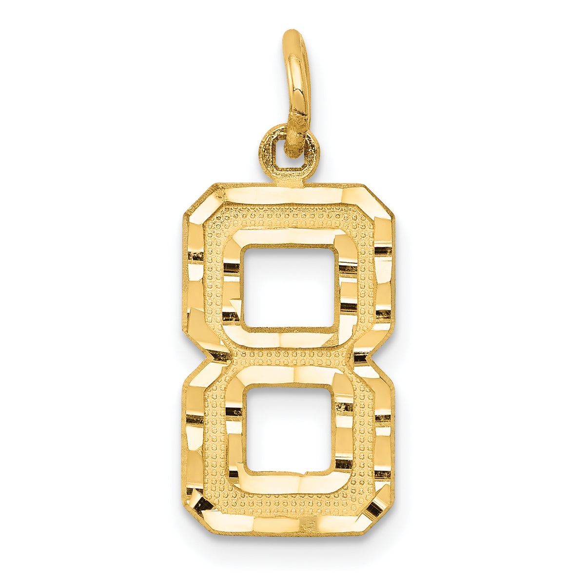 14k Medium Diamond-cut Number 8 Charm