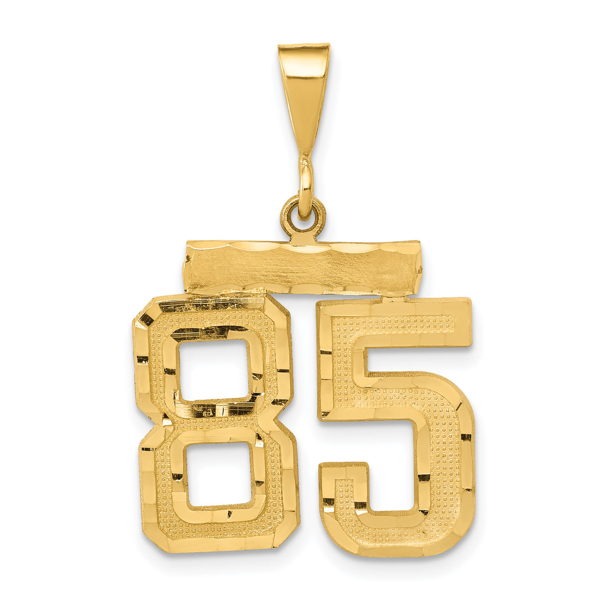 14k Medium Diamond-cut Number 85 Charm