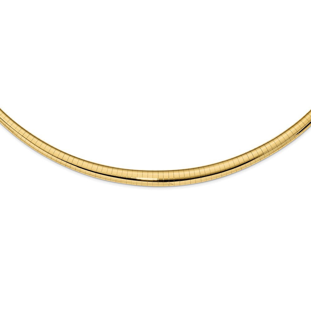 14K Polished 3/6mm Graduated Omega Necklace