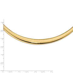 14K Polished 4/8mm Graduated Omega Necklace