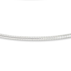 14K White Gold 4mm Domed Omega Necklace