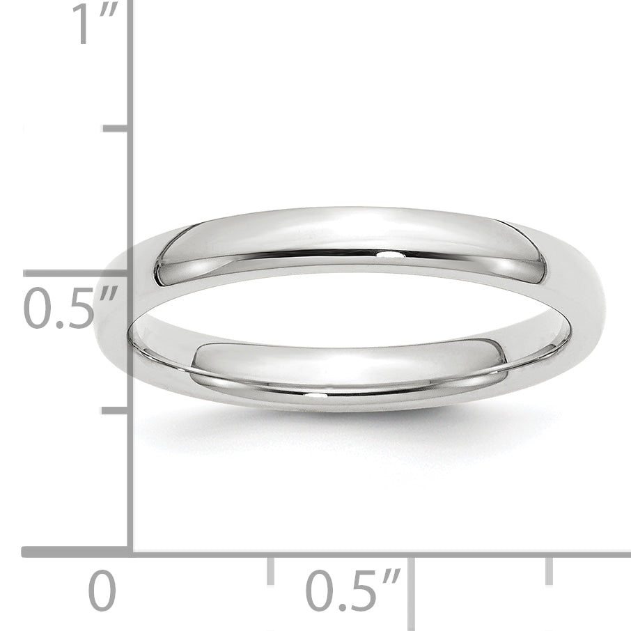 Platinum 3mm Comfort-Fit Wedding Band Size 4