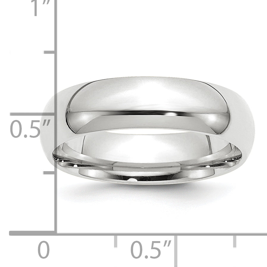 Platinum 6mm Comfort-Fit Wedding Band Size 4