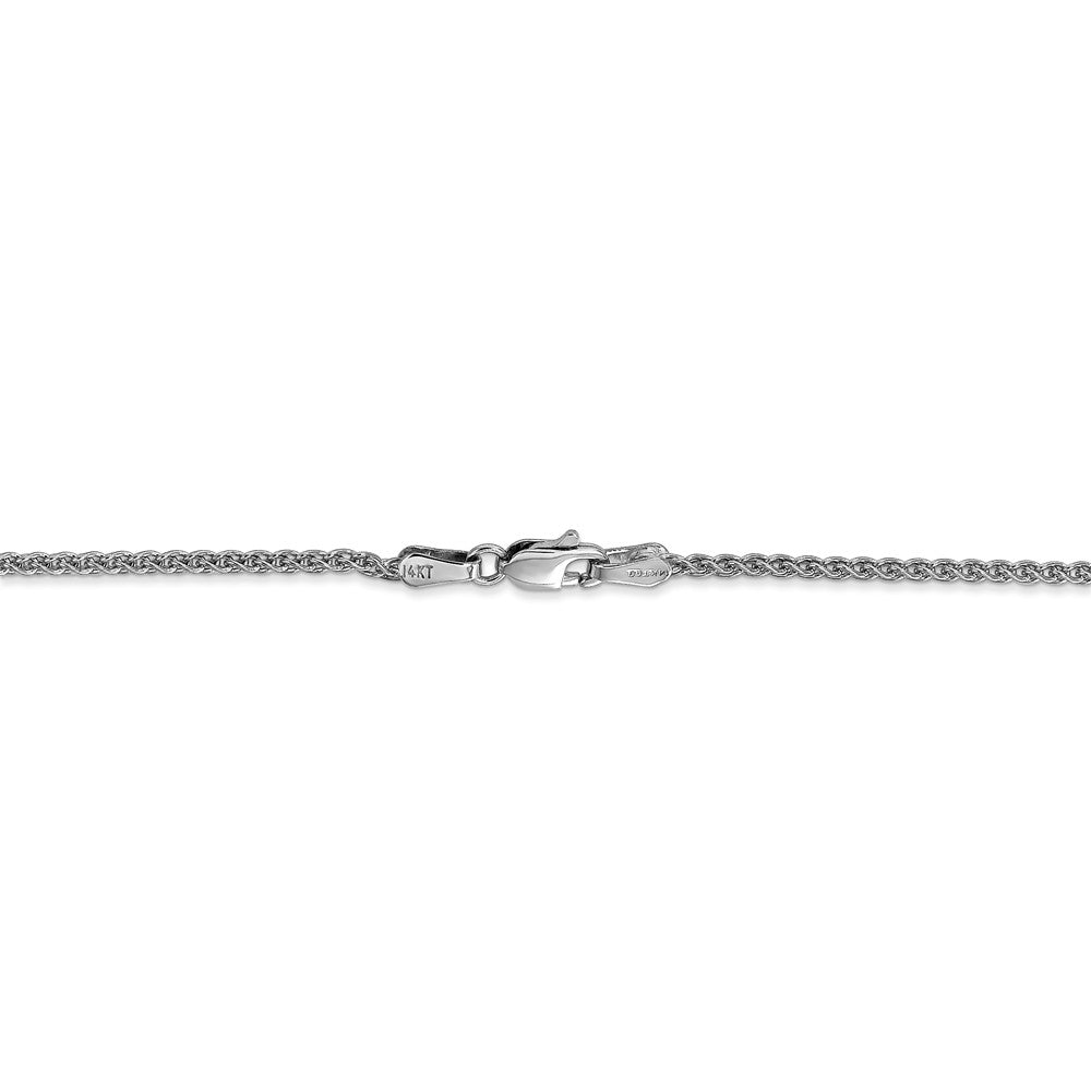 14K White Gold 1.65mm Solid Polished Spiga Chain