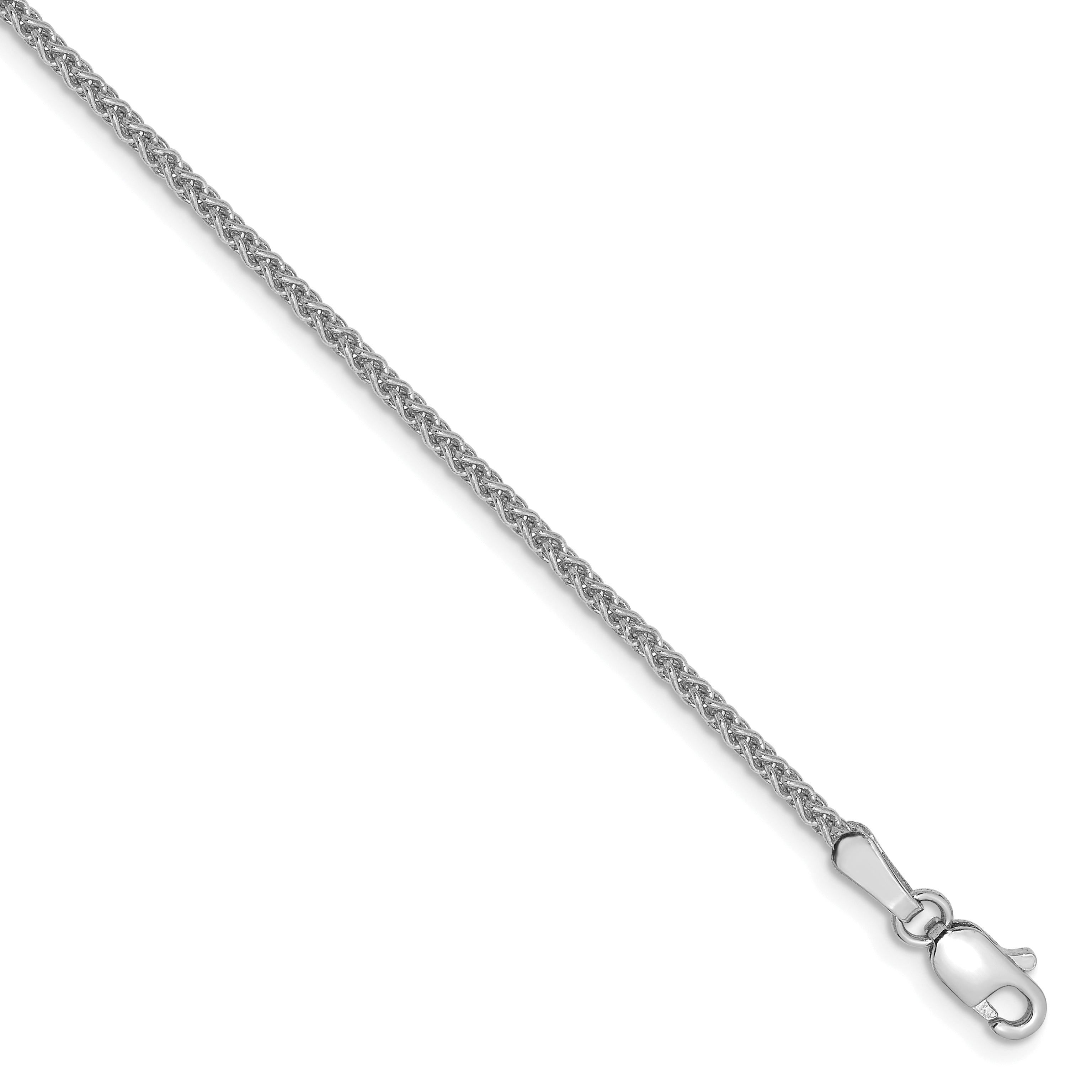 14k WG 1.65mm Solid Polished Spiga Chain