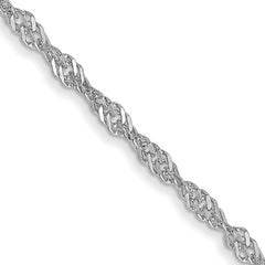 14K White Gold 30 inch 1.4mm Singapore with Spring Ring Clasp Chain