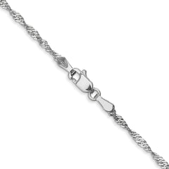 14K White Gold 16 inch 1.7mm Singapore with Lobster Clasp Chain