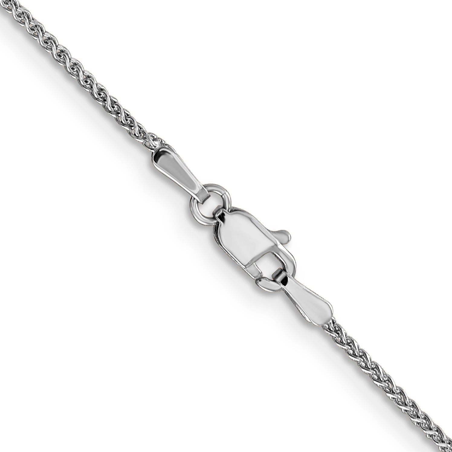 14K White Gold 14 inch 1.25mm Diamond-cut Spiga with Lobster Clasp Chain