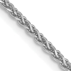 14K White Gold 30 inch 1.7mm Diamond-cut Spiga with Lobster Clasp Chain