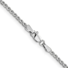 14K White Gold 16 inch 2.1mm Diamond-cut Spiga with Lobster Clasp Chain