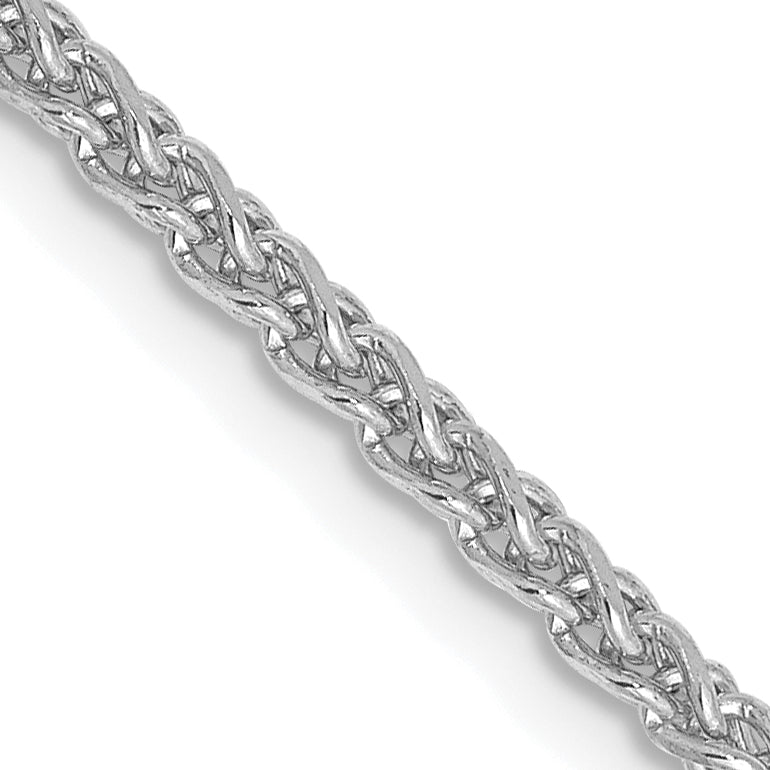 14K White Gold 30 inch 2.1mm Diamond-cut Spiga with Lobster Clasp Chain