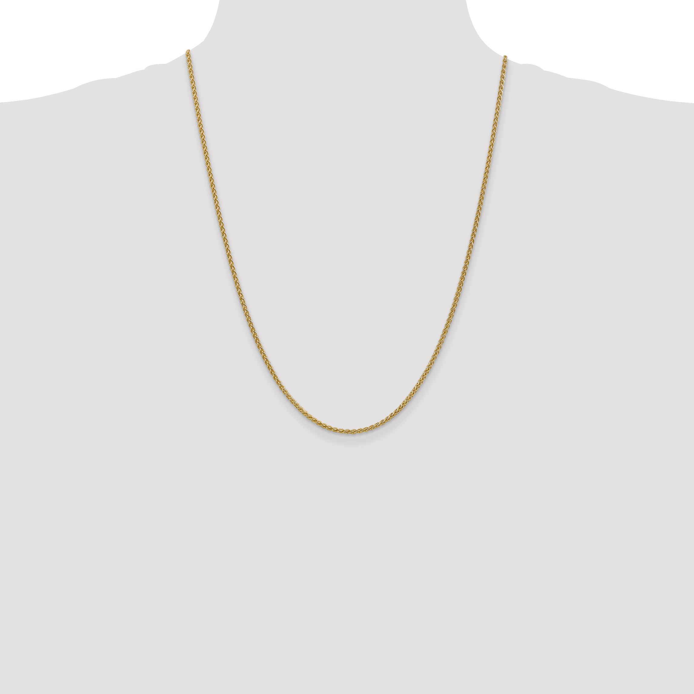 14K 14 inch 2.1mm Spiga with Lobster Clasp Chain