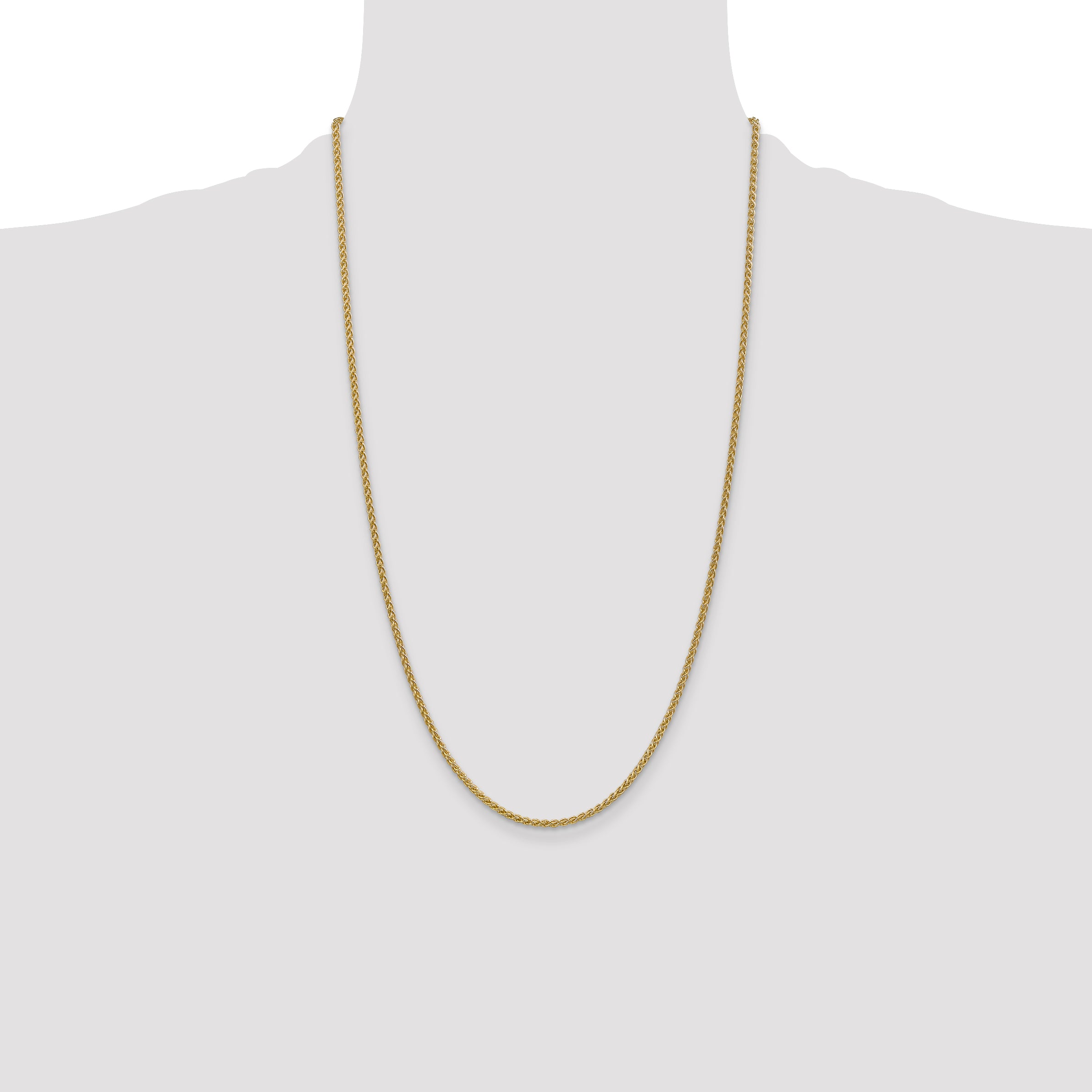 14K 14 inch 2.1mm Spiga with Lobster Clasp Chain