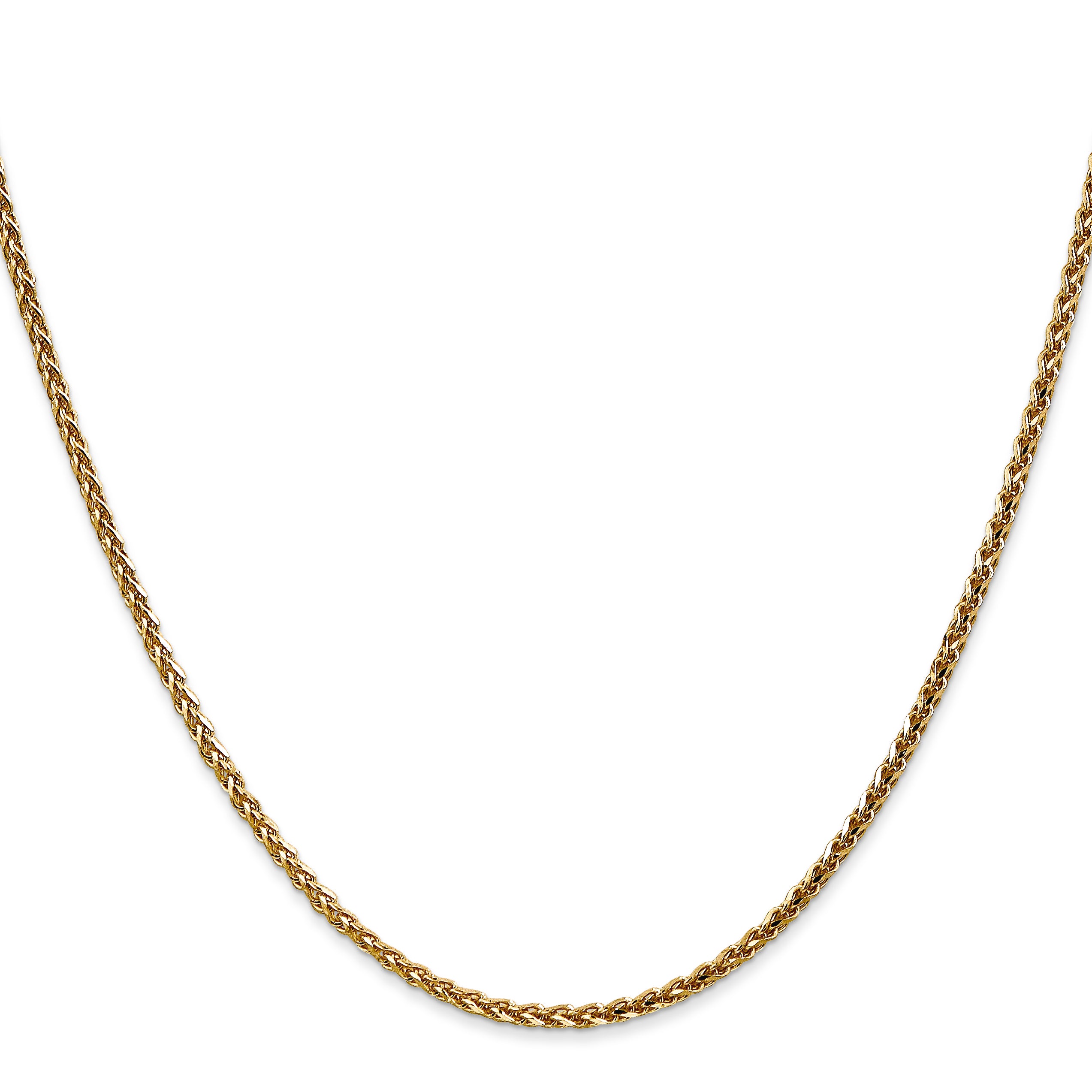 14K 16 inch 2.1mm Diamond-cut Spiga with Lobster Clasp Chain