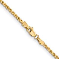 14K 16 inch 2.1mm Diamond-cut Spiga with Lobster Clasp Chain