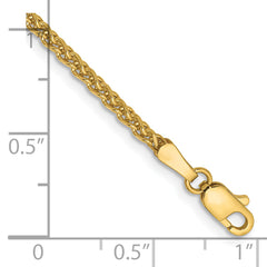 14K 7 inch 2.1mm Diamond-cut Spiga with Lobster Clasp Bracelet