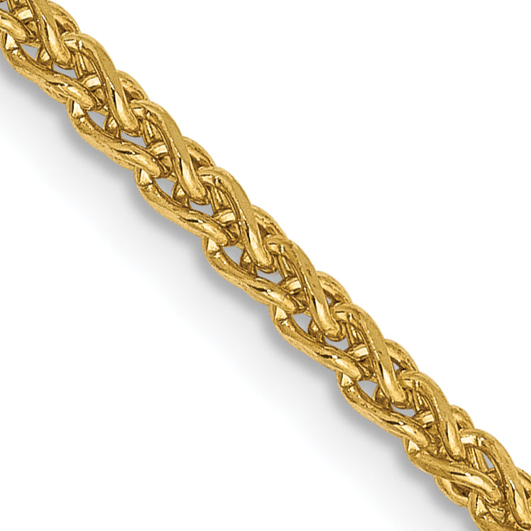 14K 30 inch 2.1mm Diamond-cut Spiga with Lobster Clasp Chain